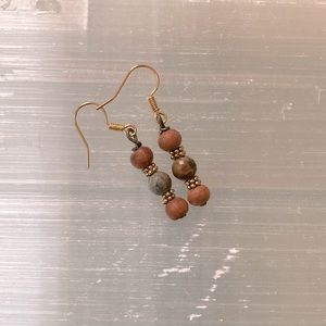 Green Turquoise and Sandalwood Earrings